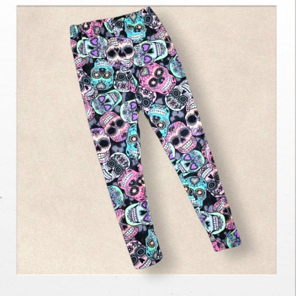 Xhilaration Pants - Sugar Skull Leggings, Women's -MEDIUM-